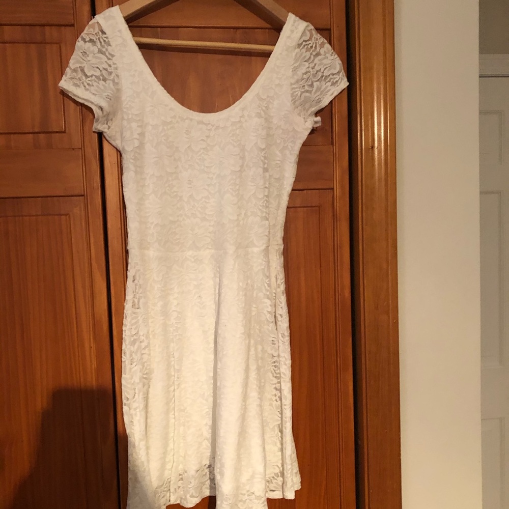 White lace dress. Size large